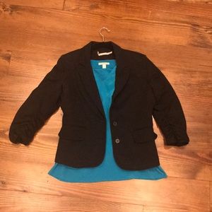 Gibson Rouched 3/4 sleeve blazer